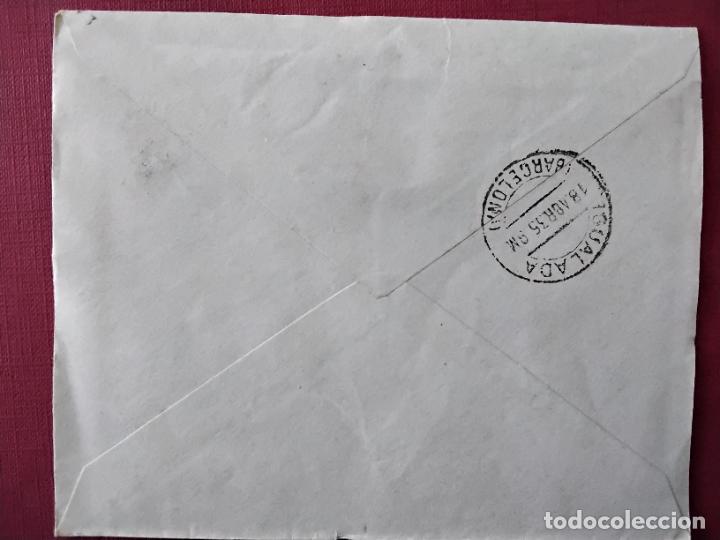 Sellos: circulada 1935 DE LA CORU&Ntilde;A a igualada barcelona - Foto 2