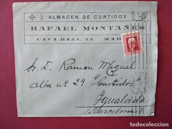 Sellos: circulada 1932 DE MADRID a igualada barcelona - Foto 1