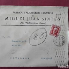 Sellos: CIRCULADA 1932 DE LAS PALMAS DE GRAN CANARIA A IGUALADA BARCELONA. Lote 366685841