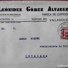 Sellos: CIRCULADA 1932 DE VALLADOLID A IGUALADA BARCELONA. Lote 366686091