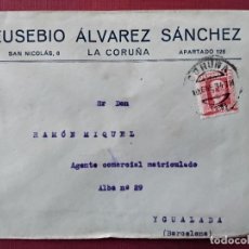 Sellos: CIRCULADA 1934 DE LA CORUÑA A IGUALADA BARCELONA. Lote 366686571