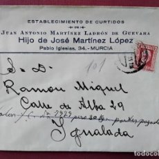 Sellos: CIRCULADA 1933 DE MURCIA A IGUALADA BARCELONA. Lote 366689361