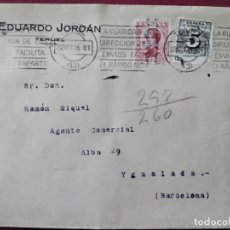Selos: CIRCULADA 1931 DE TERUEL A IGUALADA BARCELONA. Lote 366691191