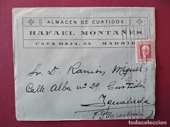 Sellos: circulada 1932 DE MADRID a igualada barcelona - Foto 1