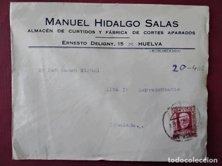 Sellos: circulada DE HUELVA a igualada barcelona - Foto 1