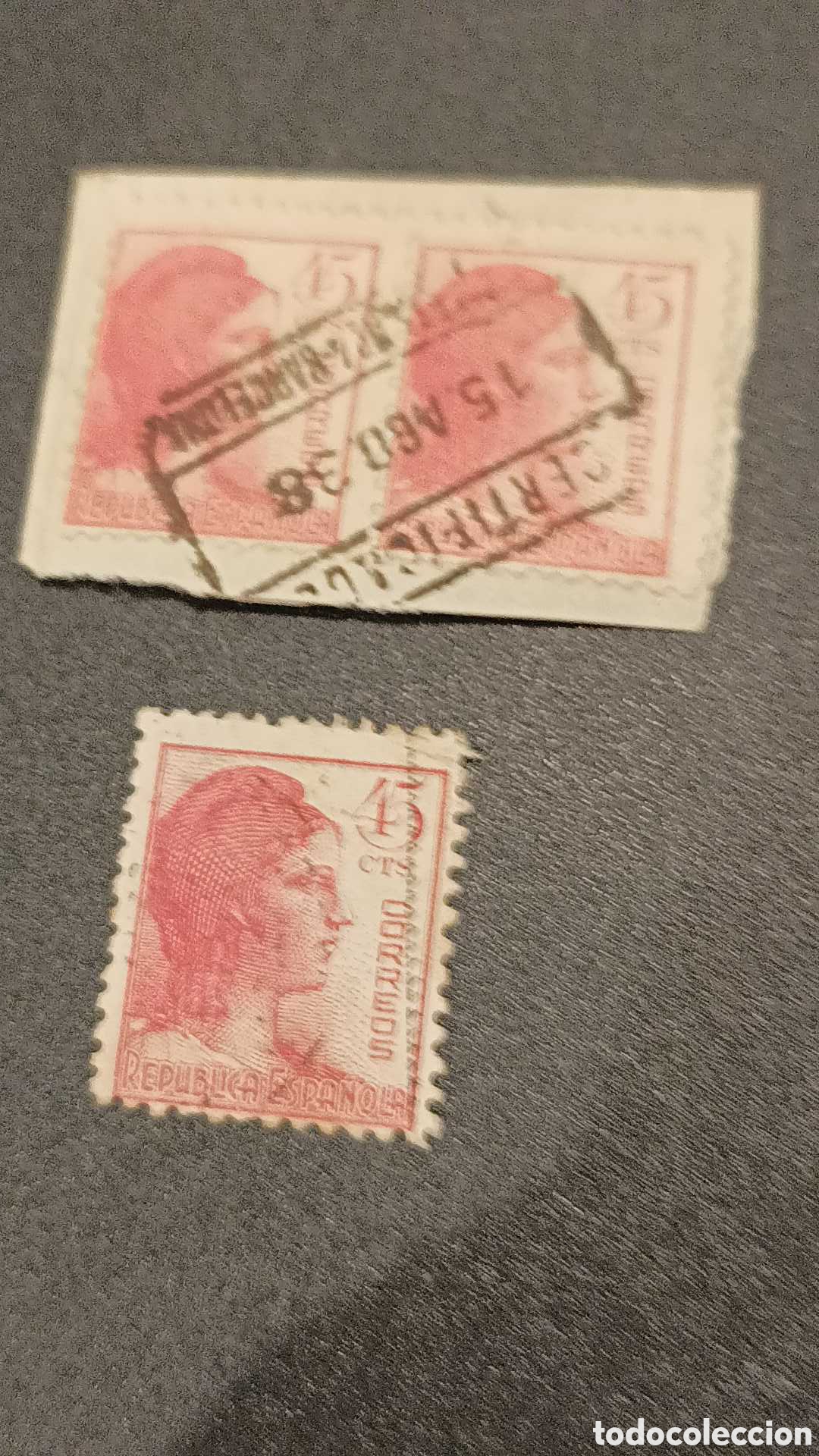 Sellos: Alegor&iacute;a de la republica 1938 - Foto 1