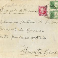Sellos: 1936 CARTA FRONTAL REPÚBLICA CALAHORRA, LOGROÑO (LA RIOJA) A MONTECARLO, PRINCIPADO DE MÓNACO