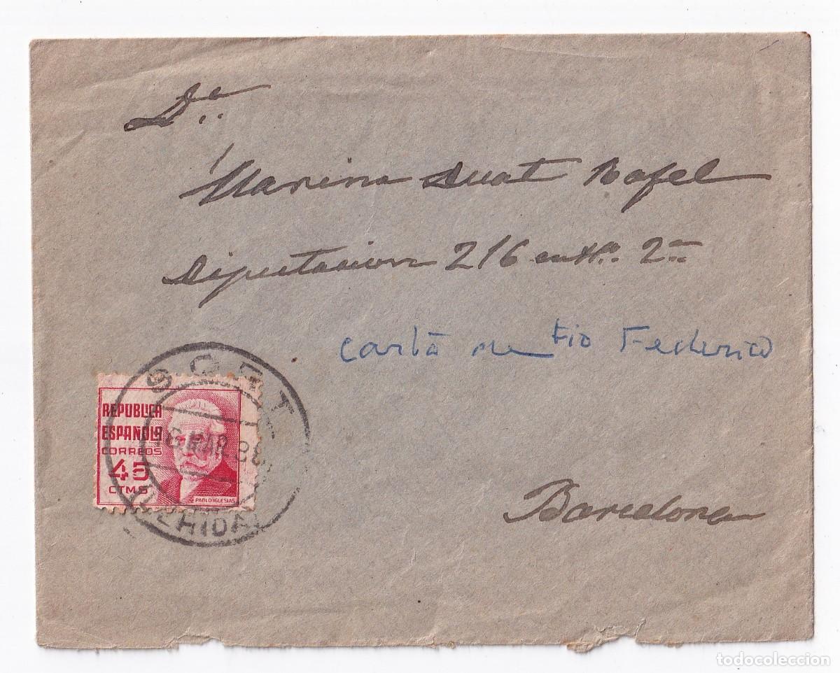 Sellos: SOBRE. SORT. LLEIDA. 1938 - Foto 1