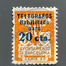 Sellos: AÑO 1934 - BARCELONA TELÉGRAFOS EDIFIL 5 CIRCULADO MUY BIEN CENTRADO (EL DE LAS FOTOS)