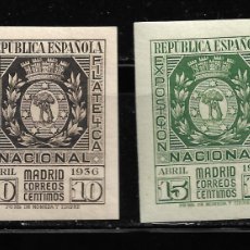 Sellos: ESPAÑA 1936, EDIFIL 727/28 EXPOSICIÓN FILATÉLICA DE MADRID. MNH. Lote 403264404