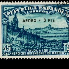 Sellos: ESPAÑA - 1938 - II REPUBLICA - EDIFIL 759 - AEREO - DEFENSA DE MADRID.