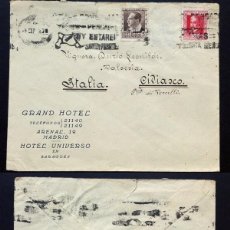 Sellos: II REPÚBLICA ESPAÑOLA. AÑO 1935. CARTA CIRCULADA, MADRID-ITALIA.