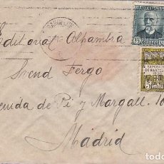 Francobolli: F28-1- CARTA REPUBLICA BARCELONA 1932. FRANQUEO MIXTO ALFONSO XIII/ REPÚBLICA
