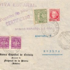 Sellos: FA8624. CENSURAS - 1936, CARTA CIRCULADA CON CUÑO VIVA ESPAÑA DE FREGENAL DE LA SIERRA A HUELVA