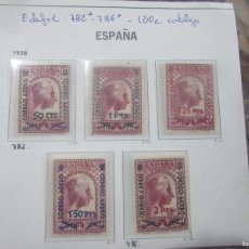 Sellos: ESPAÑA, 1938 EDIFIL Nº 782 / 786 /*/, CORREO AÉREO