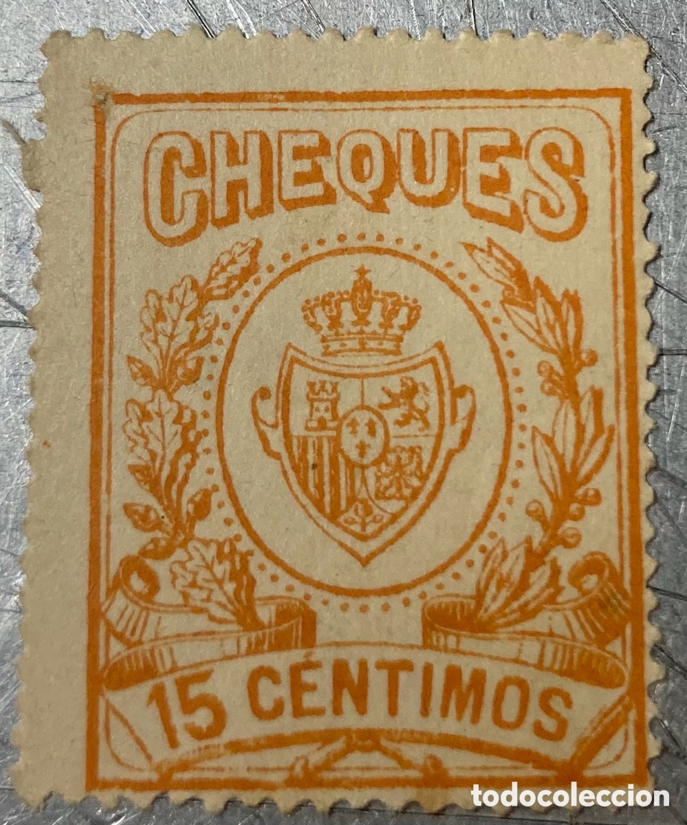 Sellos: Timbre cheques 15 centimos - Foto 1