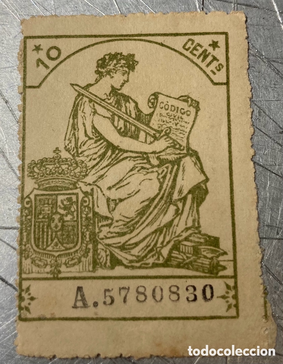 Sellos: Timbre de 10 centimos - Foto 1