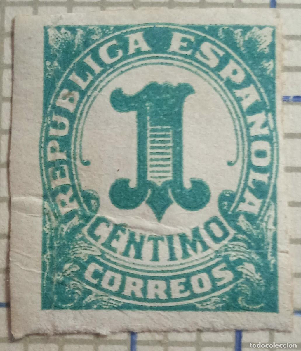 Sellos: SELLO ESPA&Ntilde;A REP&Uacute;BLICA, 1 CENTIMO 1937 - Foto 1