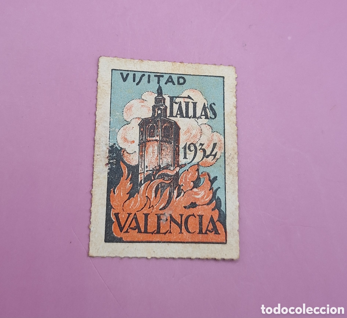 Sellos: Sello Visitad Fallas 1934 - Valencia - - Foto 2