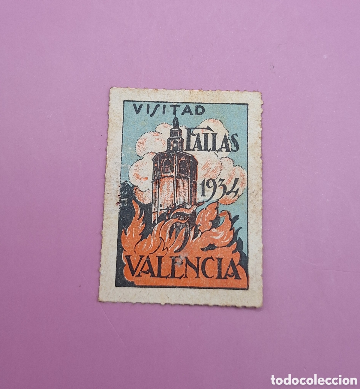 Sellos: Sello Visitad Fallas 1934 - Valencia - - Foto 3