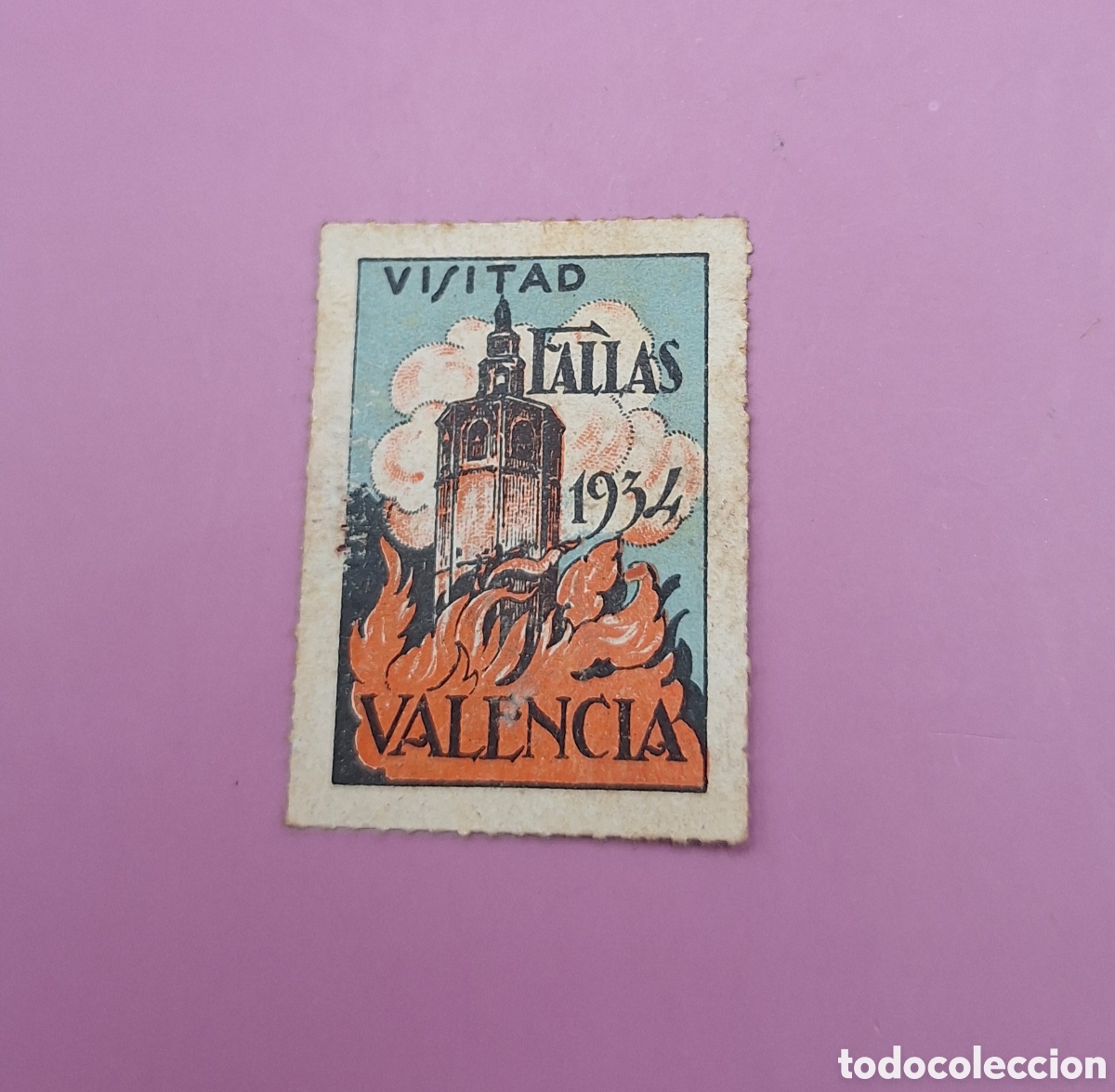 Sellos: Sello Visitad Fallas 1934 - Valencia - - Foto 1