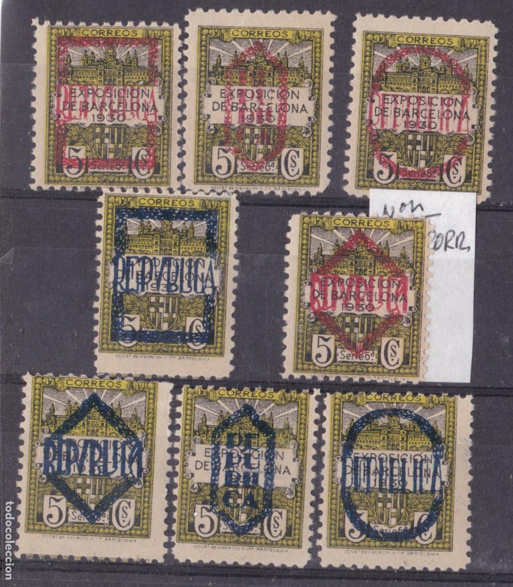 Sellos: SS28- Ayt&ordm; BARCELONA Edifil NE1/ NE8 ** Sin Fijasellos