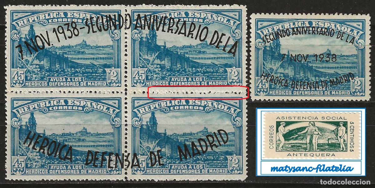 Timbres: ESPA&Ntilde;A 1938. EDIFIL 789/790. SERIE COMPLETA &rdquo;II ANIVERSARIO DE LA DEFENSA DE MADRID. L2. VER DESCR.