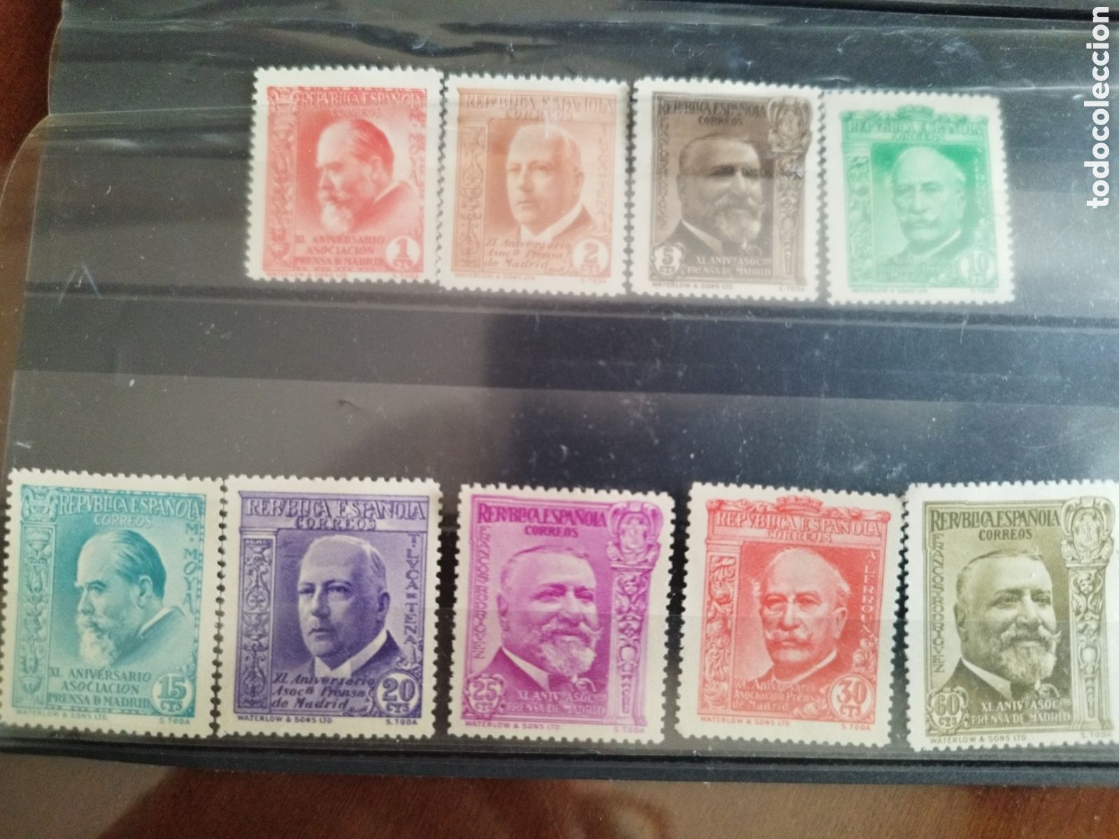 Sellos: ESPA&Ntilde;A, 1936 EDIFIL N&ordm; 695, 696, 697, 698, 699, 700, 701, 702 y 705 /**/, XL Aniv.Asociac.prensa