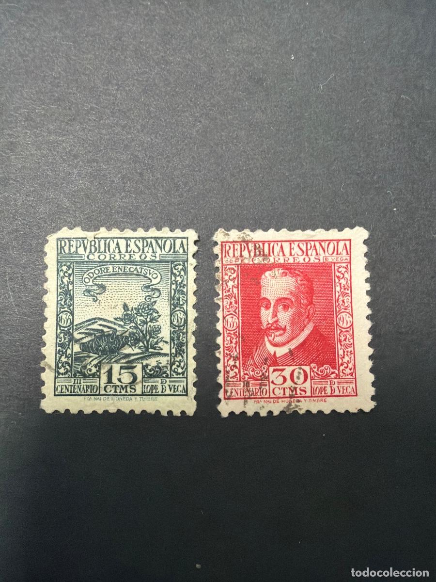 Sellos: ESPA&Ntilde;A, 1935. EDIFIL 690/91. III CENTENARIO MUERTE L&Oacute;PEZ DE VEGA. USADOS