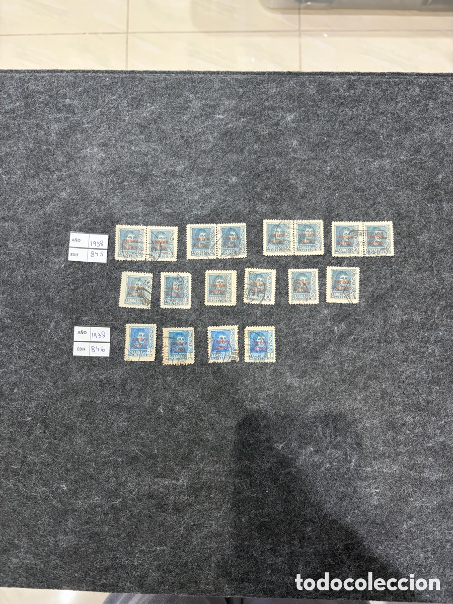 Sellos: Lote sellos Espa&ntilde;a 1938 Correo A&eacute;reo Fernando Cat&oacute;lico Edifil 845 846