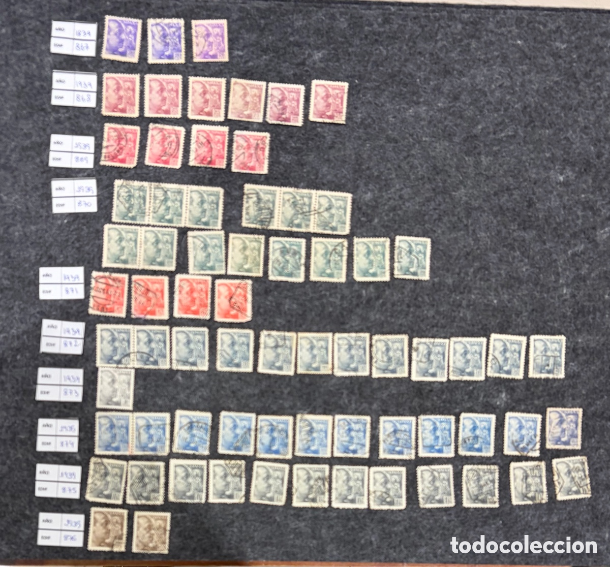 Sellos: Lote 70 sellos Espa&ntilde;a 1938 1939 Guerra Civil Franco Edifil variados