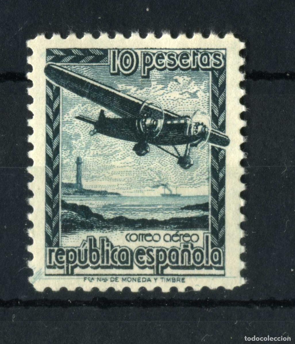 Sellos: XS- 2a REP&Uacute;BLICA 1939 10 Pesetas A&Eacute;REO NO EXPENDIDO Edifil NE38 NUEVO MH*