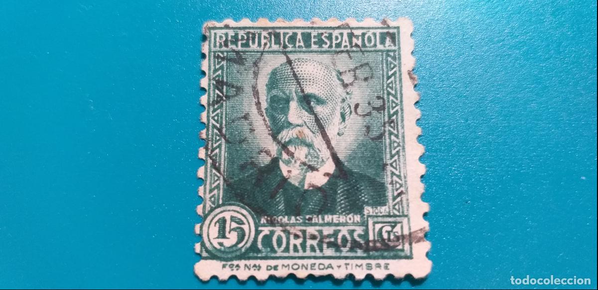 Sellos: USADO. A&Ntilde;O 1932. EDIFIL 665. PERSONAJES Y MONUMENTOS. NICOLAS SALMERON.