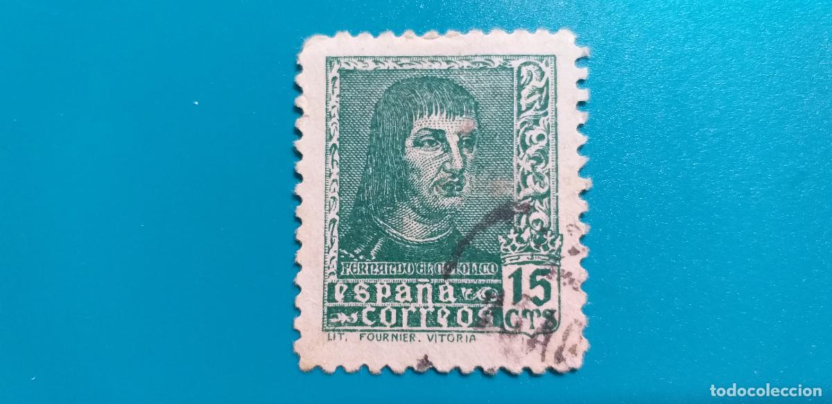 Sellos: USADO. A&Ntilde;O 1938. EDIFIL 841. FERNANDO EL CAT&Oacute;LICO.