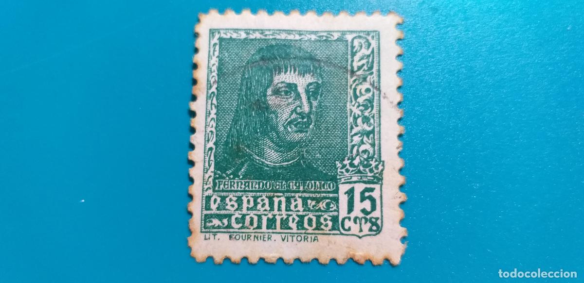 Sellos: USADO. A&Ntilde;O 1938. EDIFIL 841. FERNANDO EL CAT&Oacute;LICO.