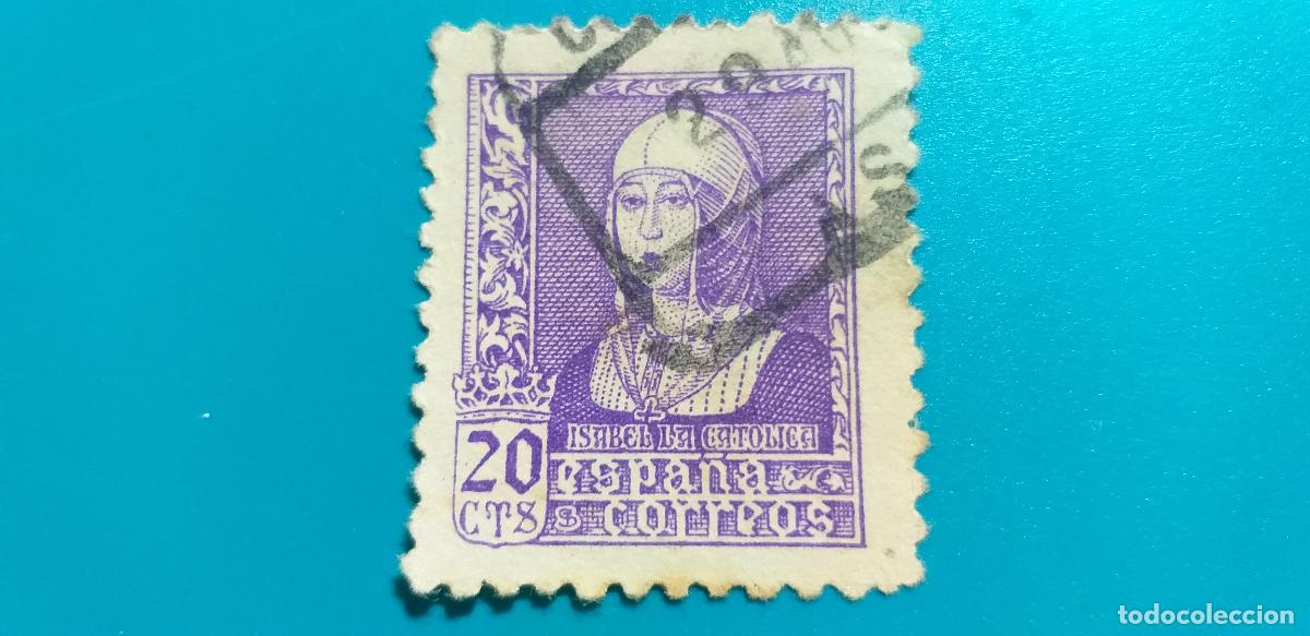 Sellos: USADO. A&Ntilde;O 1938-1939. EDIFIL 855. ISABEL LA CAT&Oacute;LICA.