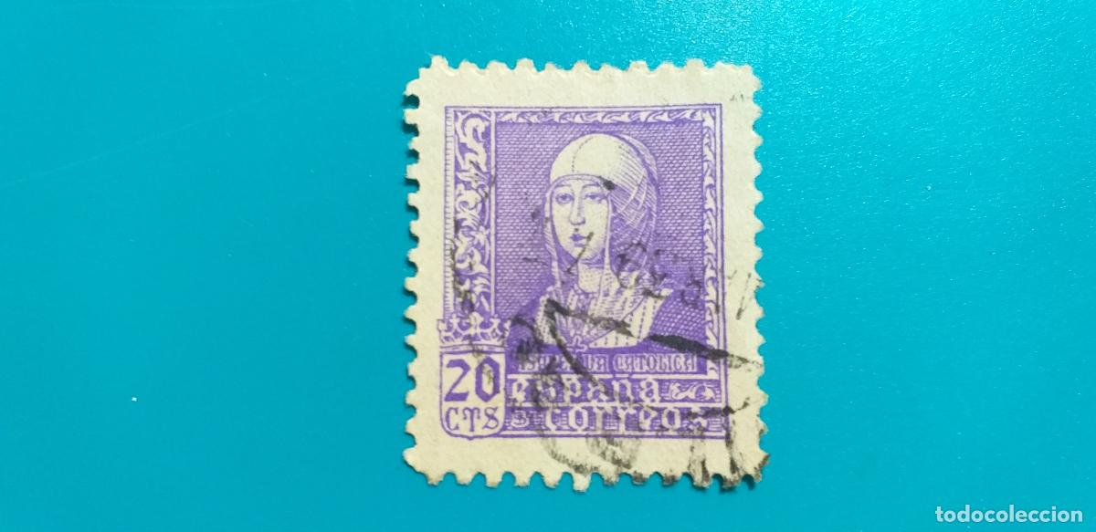 Sellos: USADO. A&Ntilde;O 1938-1939. EDIFIL 855. ISABEL LA CAT&Oacute;LICA.