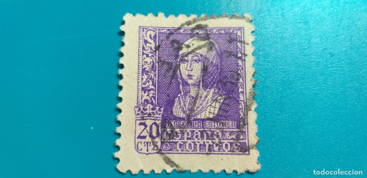 Sellos: USADO. A&Ntilde;O 1938-1939. EDIFIL 855. ISABEL LA CAT&Oacute;LICA.