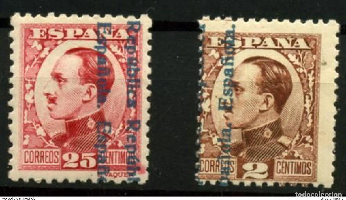 Sellos: Espa&ntilde;a n&ordm; 598hde y 593hv. A&ntilde;o 1931