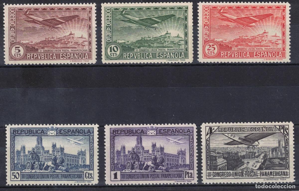 Sellos: ESPA&Ntilde;A UNION POSTAL PANAMERICANA ** 614/619 - A&Ntilde;O 1931 - LUJO - MNH