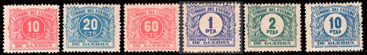 Sellos: Espa&ntilde;a - Fiscales - Recargo Transitorio - Alemany * 2+3+5+6+7+10 - 1938