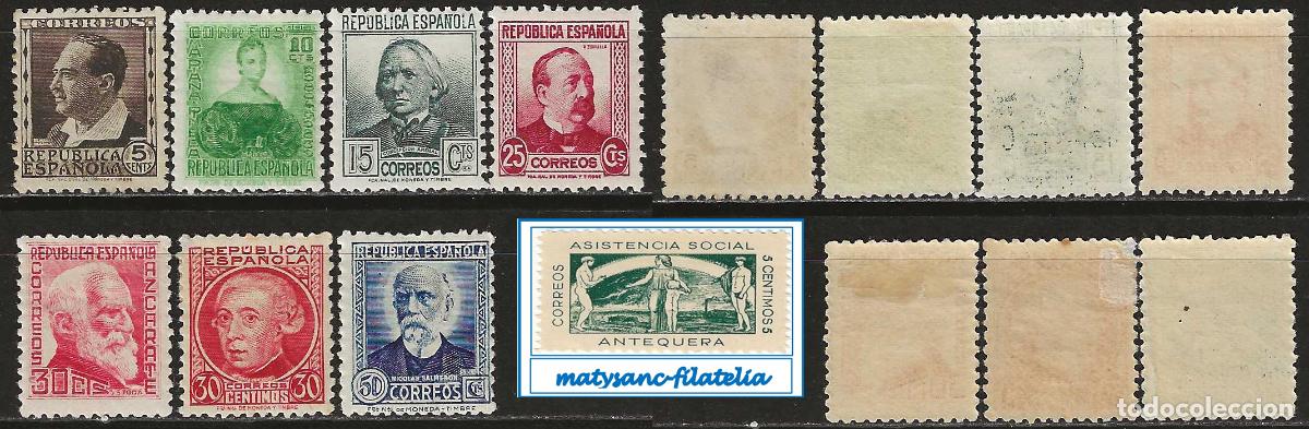 Sellos: ESPA&Ntilde;A 1933-1935. EDIFIL 681/688. SERIE COMPLETA &rdquo;PERSONAJES&rdquo;. VER CARACTER&Iacute;STICAS.