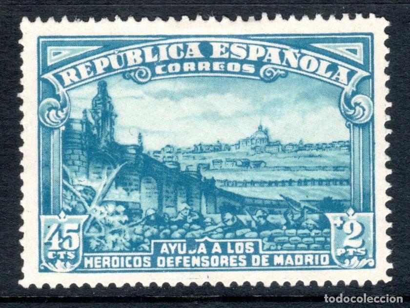 Sellos: EDIFIL 757 DEFENSA DE MADRID 1938. MNG.