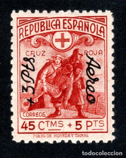 Sellos: EDIFIL 768 CRUZ ROJA ESPA&Ntilde;OLA 1938. HABILITADO +3 PTS. A&Eacute;REO. CENTRADO DE LUJO.V. CAT.: 31 &euro;. MNH **