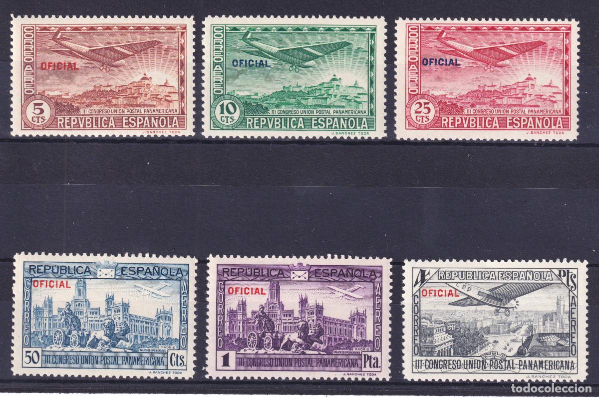 Sellos: ESPA&Ntilde;A UNION POSTAL PANAMERICANA ** 630/635 OFICIAL - A&Ntilde;O 1931 - MNH - LUJO