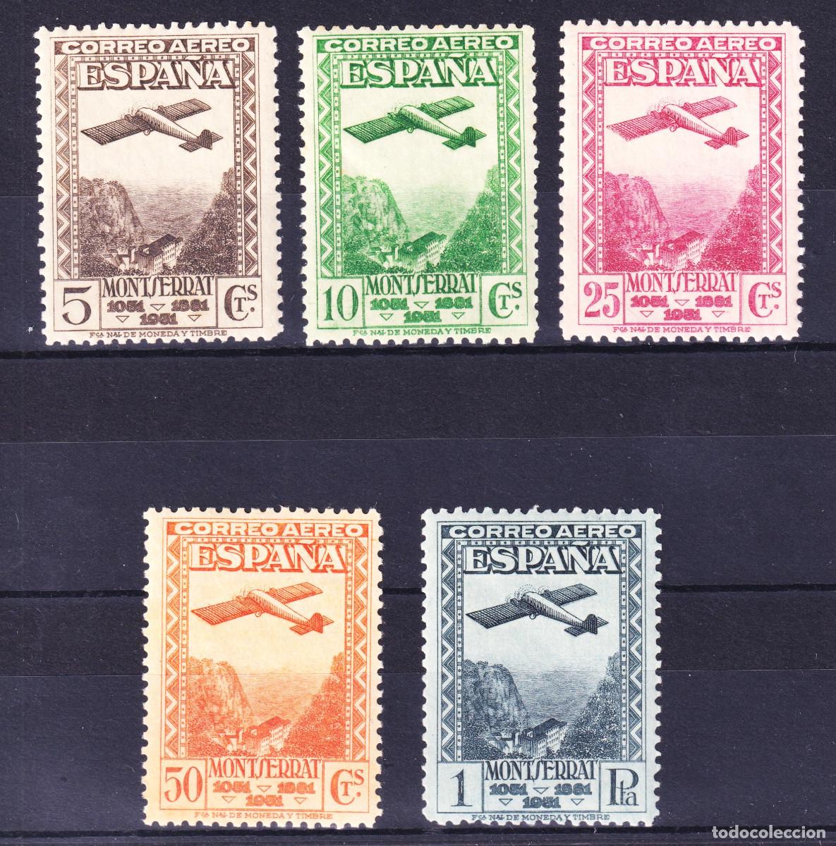 Sellos: ESPA&Ntilde;A SERIE MONTSERRAT AEREA ** 650/654 - A&Ntilde;O 1931 - LUJO - MNH