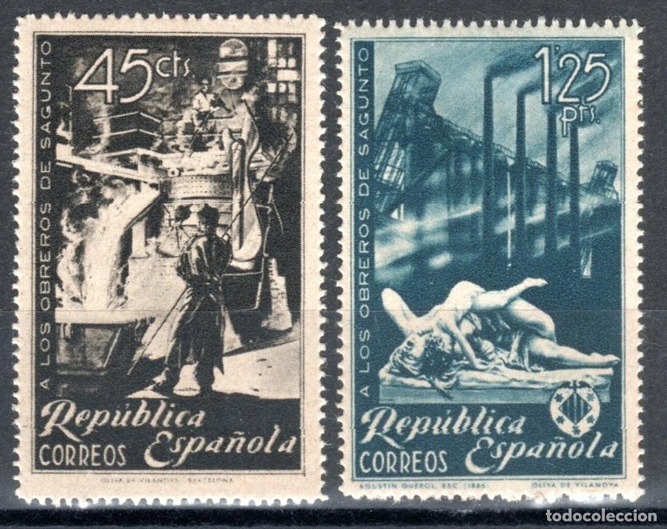 Sellos: EDIFIL 773-774 HOMENAJE A LOS OBREROS DE SAGUNTO 1938 (SERIE COMPLETA). MNH **