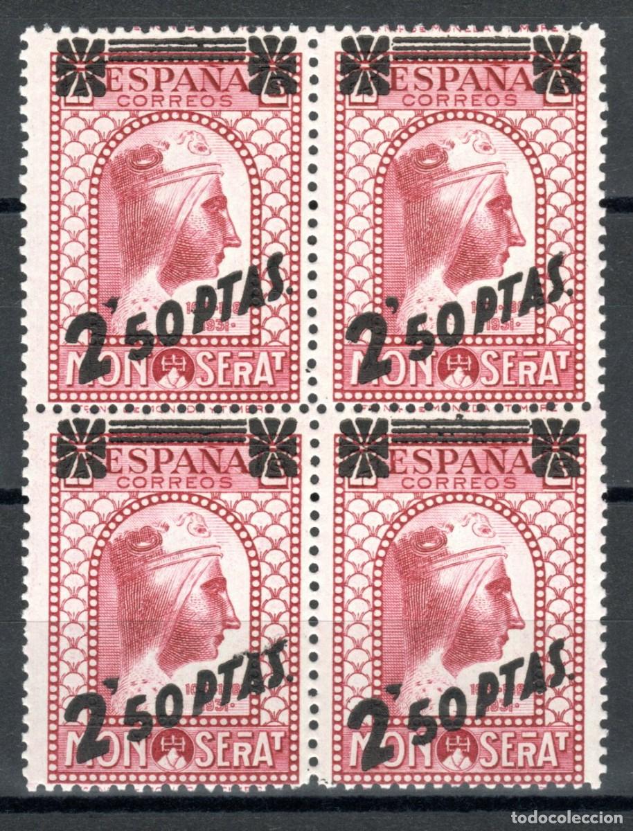 Sellos: EDIFIL 791 MONSERRAT 1938. TIPO DE 1931 HABILITADO CON NUEVO VALOR (EXCELENTE BLOQUE DE 4). MNH **