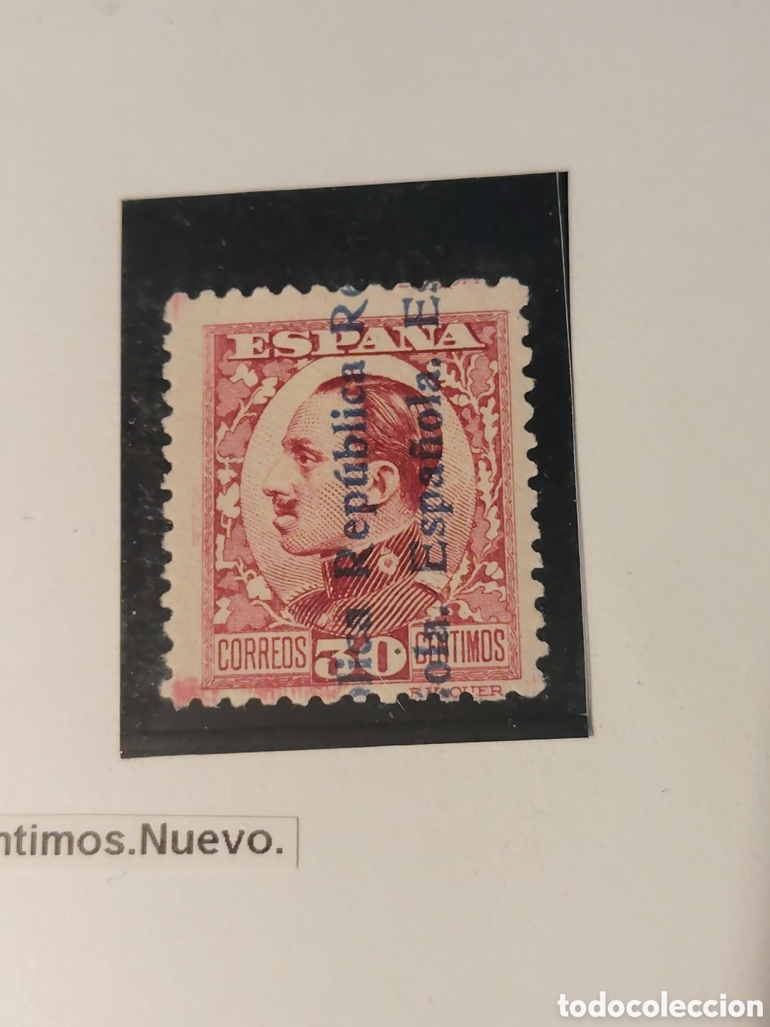Sellos: Edifil 599. Nuevo. Sobrecargado. 1931. 30 CTS lila rosa