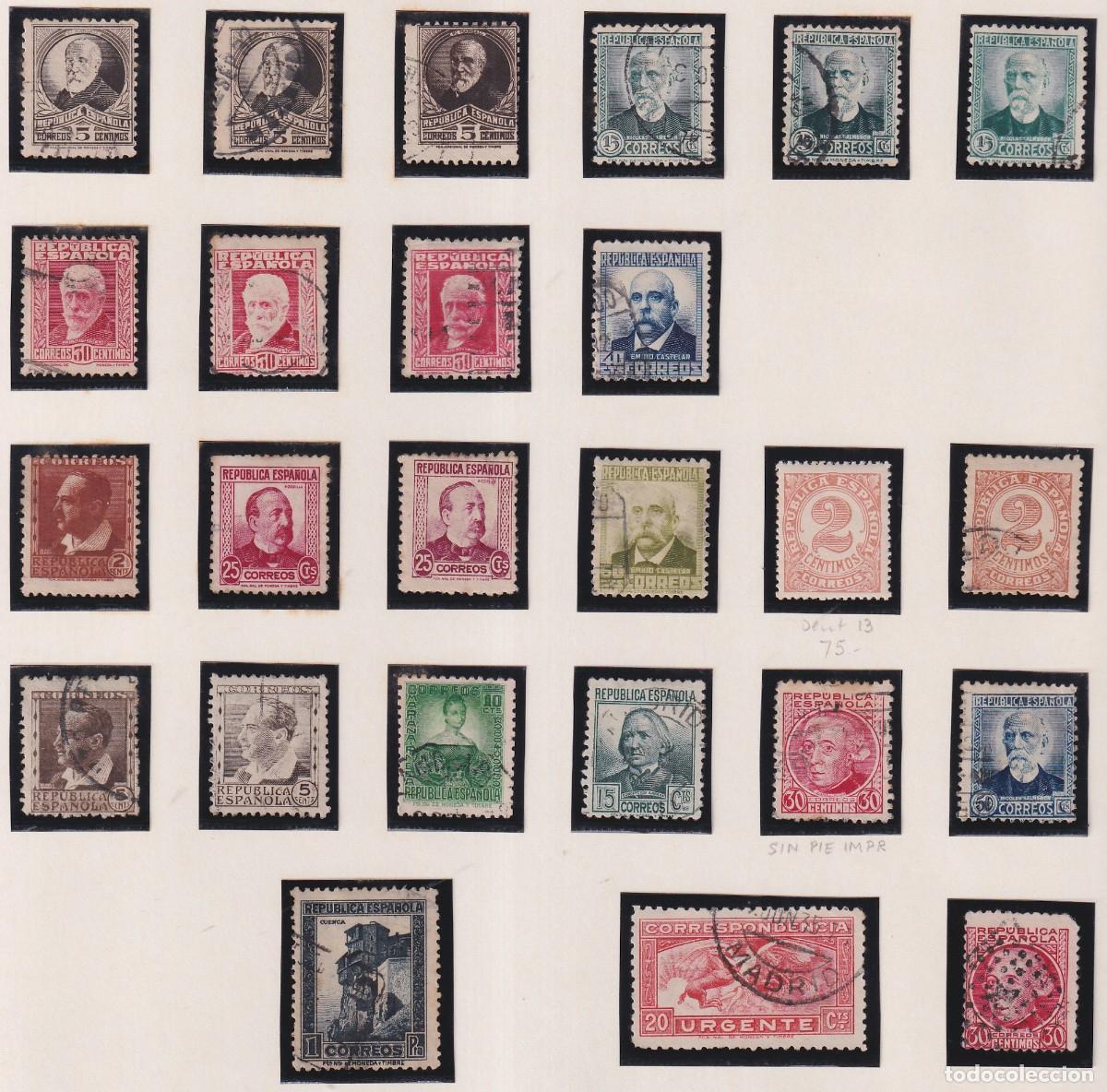 Sellos: LOTE DE 33 SELLOS - REPUBLICA ESPA&Ntilde;OLA - LOS DE LAS FOTOS - VARIEDADES - FOTOS ADICIONALES